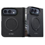 Suteni G9 Large Lychee Pattern Magnetic Holder Phone Case, For iPhone Duo