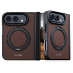 Suteni G9 Large Lychee Pattern Magnetic Holder Phone Case, For iPhone Duo