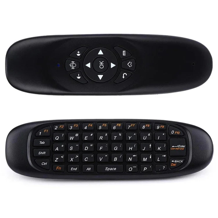 C120 คีย์บอร์ดมินิไร้สาย 2.4G พร้อมเมาส์รีโมทและเซ็นเซอร์ไจโร 3 แกน & เซ็นเซอร์แรงโน้มถ่วง 3 แกน สำหรับ PC / HTPC / IPTV / สมาร์ททีวี และ Android TV Box เป็นต้น
