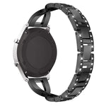 For Samsung GearS3 / Ticwatch Pro / HUAWEI GT Universal 22mm Metal Diamond Strap, black, Silver, gold, Rose gold