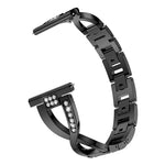 For Samsung GearS3 / Ticwatch Pro / HUAWEI GT Universal 22mm Metal Diamond Strap, black, Silver, gold, Rose gold