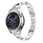For Samsung GearS3 / Ticwatch Pro / HUAWEI GT Universal 22mm Metal Diamond Strap, black, Silver, gold, Rose gold