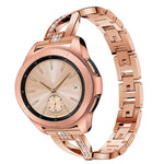 For Samsung GearS3 / Ticwatch Pro / HUAWEI GT Universal 22mm Metal Diamond Strap, black, Silver, gold, Rose gold