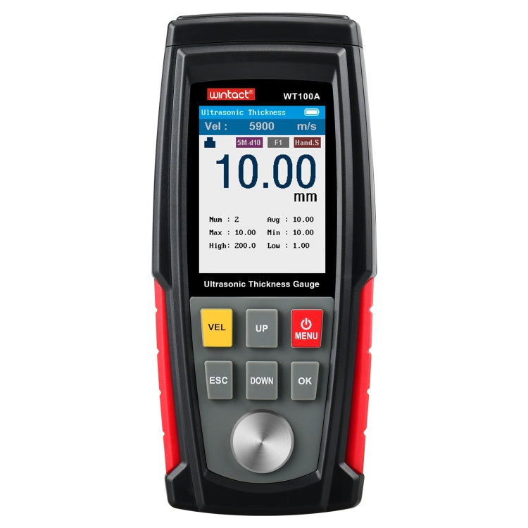 WT100A เครื่องวัดความหนาอัลตราโซนิกดิจิตอล เครื่องทดสอบความหนาโลหะชาร์จ USB ความแม่นยำสูง, WT100A