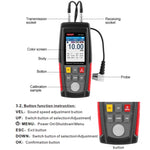 WT100A เครื่องวัดความหนาอัลตราโซนิกดิจิตอล เครื่องทดสอบความหนาโลหะชาร์จ USB ความแม่นยำสูง, WT100A