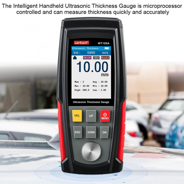 WT100A เครื่องวัดความหนาอัลตราโซนิกดิจิตอล เครื่องทดสอบความหนาโลหะชาร์จ USB ความแม่นยำสูง, WT100A