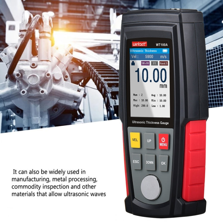 WT100A เครื่องวัดความหนาอัลตราโซนิกดิจิตอล เครื่องทดสอบความหนาโลหะชาร์จ USB ความแม่นยำสูง, WT100A