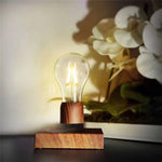 หลอดไฟลอยแม่เหล็กสไตล์วินเทจ ฐานไม้ สำหรับตกแต่งบ้าน LED