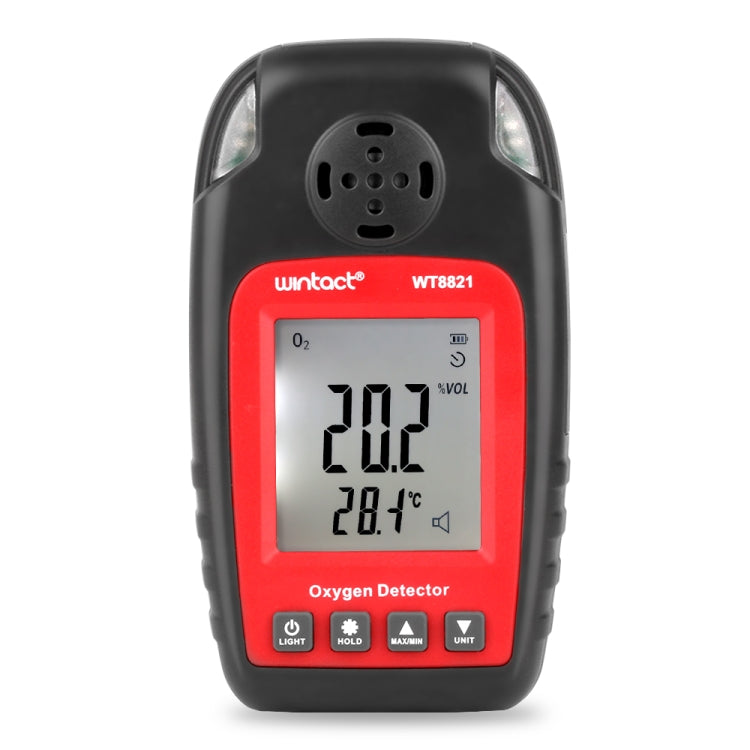 เครื่องตรวจจับออกซิเจน WINTACT WT8821 เซ็นเซอร์ก๊าซออกซิเจนอิสระ แจ้งเตือนความไวสูงสำหรับการเป็นพิษ, WT8821