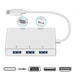 อะแดปเตอร์ USB C เป็น HDMI VGA USB Hub 5 in 1 USB 3.1 สำหรับแล็ปท็อป MacBook, ChromeBook Pixel, Huawei MateBook, HDMI+VGA+3xUSB3.0 เป็น Type-C