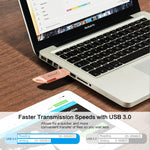 Richwell DXZ128 แฟลชไดรฟ์ USB 128G 3 in 1 Micro USB + 8 Pin + USB 3.0 รองรับ iPhone & iOS, สีดำ, เงิน, โรสโกลด์