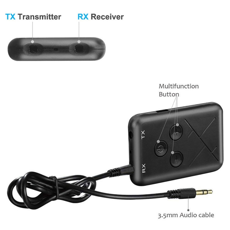 JDEX-TX10 ตัวรับและส่งสัญญาณเสียง Bluetooth 4.2 2-in-1 3.5 มม. ไร้สาย, JDEX-TX10