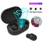 หูฟังไร้สาย E6S TWS Bluetooth V5.3 พร้อมจอ LED, กันน้ำ, หูฟังบลูทูธ, E6S (สีดำ)