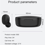 หูฟังไร้สาย E6S TWS Bluetooth V5.3 พร้อมจอ LED, กันน้ำ, หูฟังบลูทูธ, E6S (สีดำ)