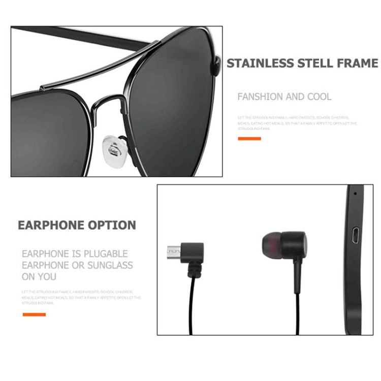 หูฟังไร้สาย A8 Bluetooth แบบแว่นตา พร้อมไมโครโฟน, หูฟังเพลงสมาร์ทแว่นตา, แฮนด์ฟรี, A8