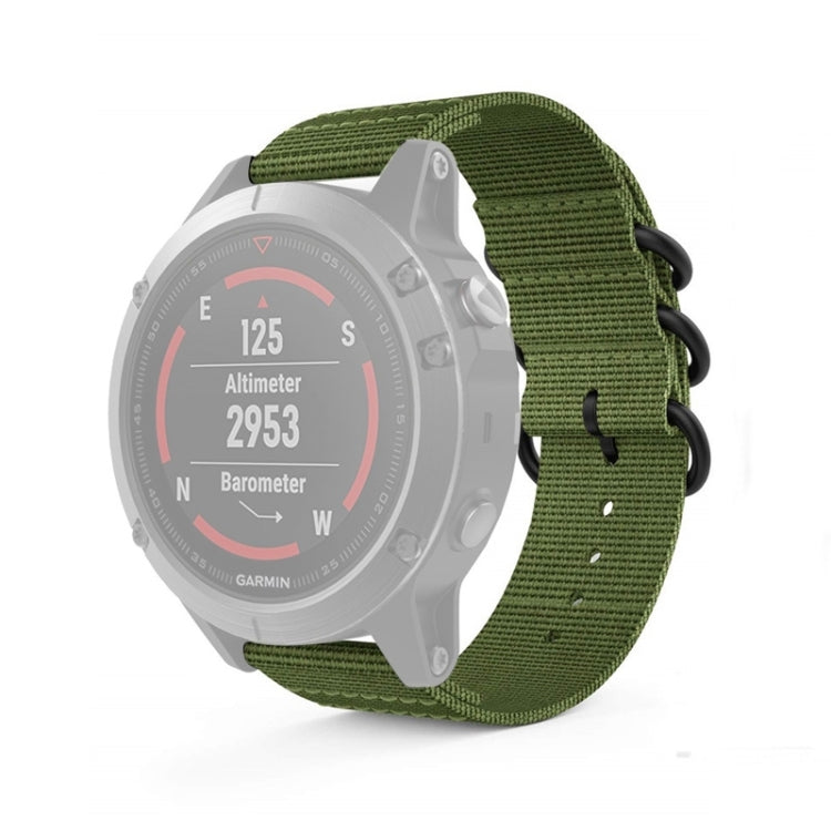 For Garmin Fenix 5S 20mm Three-ring Nylon Watchband