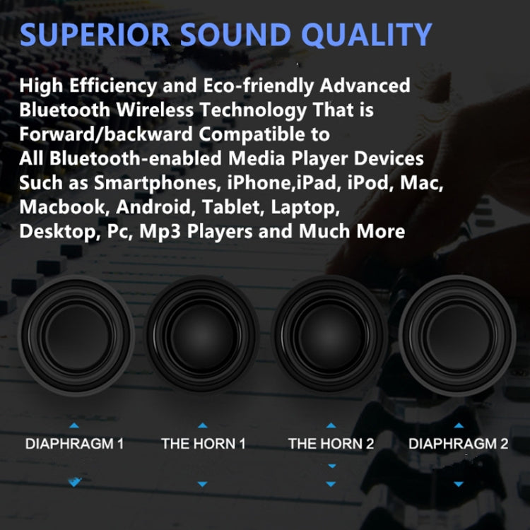 ลำโพงพกพา Newrixing NR5017 LED Bluetooth เชื่อมต่อ TWS ลำโพงเสียงระบบ 10W สเตอริโอรอบทิศทาง