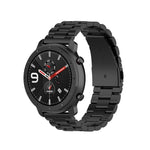 Suitable For Samsung Gear S2 Sport / Galaxy Watch Active 2 Universal 20mm Stainless Steel Metal Strap Three Beads, black, Silver, gold, rose gold
