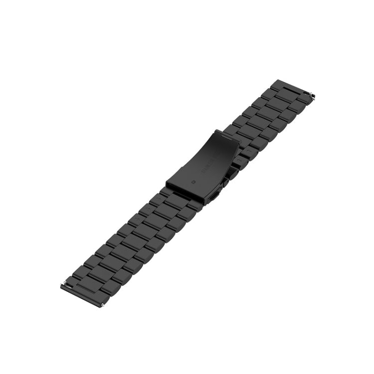 Suitable For Samsung Gear S2 Sport / Galaxy Watch Active 2 Universal 20mm Stainless Steel Metal Strap Three Beads, black, Silver, gold, rose gold