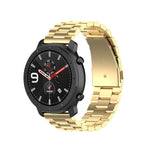 Suitable For Samsung Gear S2 Sport / Galaxy Watch Active 2 Universal 20mm Stainless Steel Metal Strap Three Beads, black, Silver, gold, rose gold