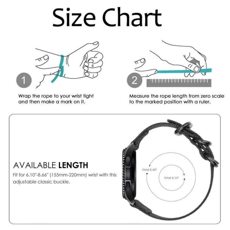 สำหรับ Samsung Galaxy Watch Active สายไนลอนสามห่วงขนาด 20mm S3, สำหรับ Samsung Galaxy Watch Active 2 ขนาด 20mm / Gear S3