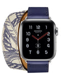 สำหรับ Apple Watch รุ่น 3 / 2 / 1 ขนาด 38 มม. สายรัดนาฬิกาหน้าจอผ้าไหมแบบพิมพ์สองวงอเนกประสงค์