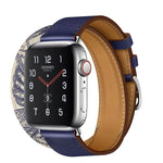 สำหรับ Apple Watch รุ่น 3 / 2 / 1 ขนาด 38 มม. สายรัดนาฬิกาหน้าจอผ้าไหมแบบพิมพ์สองวงอเนกประสงค์