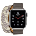สำหรับ Apple Watch รุ่น 3 / 2 / 1 ขนาด 38 มม. สายรัดนาฬิกาหน้าจอผ้าไหมแบบพิมพ์สองวงอเนกประสงค์