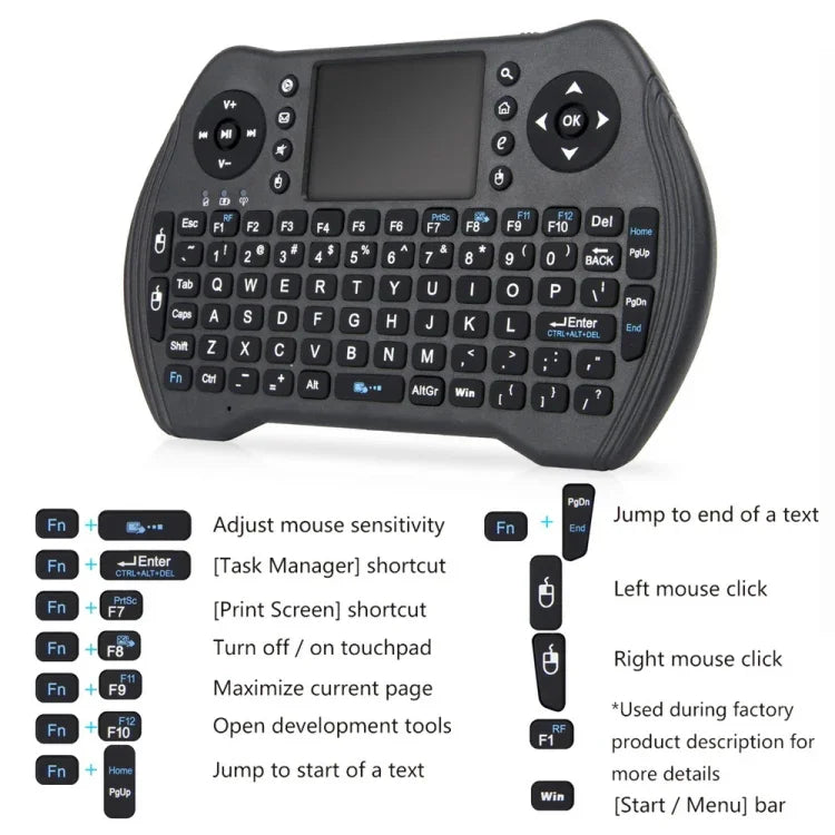 MT10 Fly Air เมาส์อากาศ 2.4GHz คีย์บอร์ดไร้สายขนาดเล็ก มัลติฟังก์ชัน