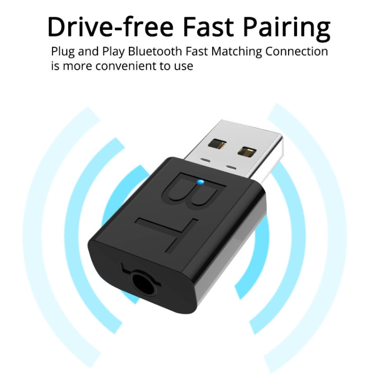 BT005 ตัวรับสัญญาณบลูทูธ USB 5.0 สำหรับลำโพง, แอมพลิฟายเออร์, AUX Audio, อะแดปเตอร์สเตอริโอบลูทูธไร้สายในรถยนต์