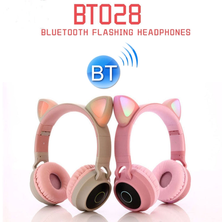 หูฟังบลูทูธหูแมวน่ารัก 5.0 พับได้ แบบครอบหู สเตอริโอ พร้อมไมโครโฟน / ไฟ LED / วิทยุ FM / การ์ด TF, SYA00833501F, SYA00833501A, SYA00833501B, SYA00833501C, SYA00833501D, SYA00833501E