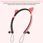 ZW29 หูฟังบลูทูธสเตอริโอหูแมว HIFI แฟชั่นพกพาสำหรับกีฬา พร้อมไมโครโฟนและไฟ LED ส่องสว่าง