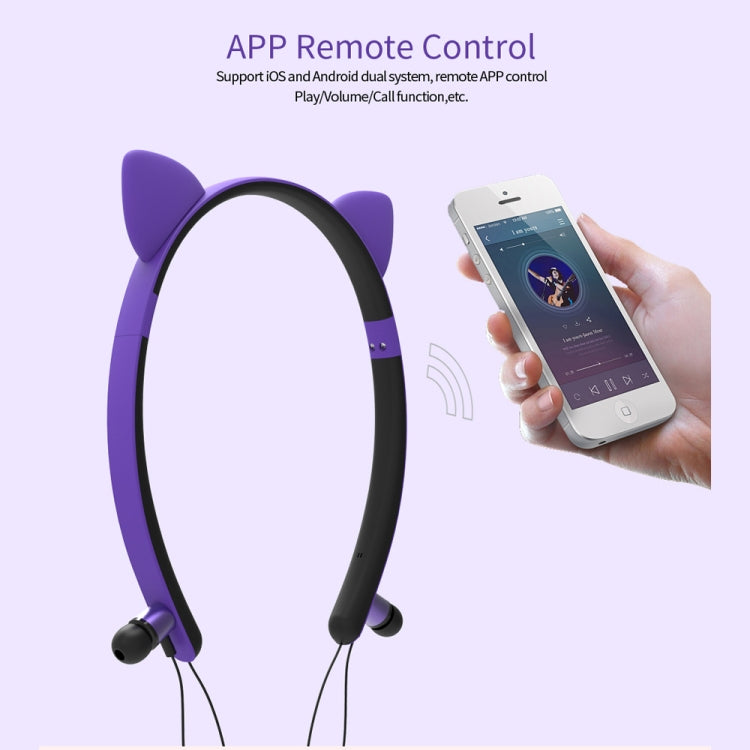 ZW29 หูฟังบลูทูธสเตอริโอหูแมว HIFI แฟชั่นพกพาสำหรับกีฬา พร้อมไมโครโฟนและไฟ LED ส่องสว่าง