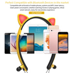ZW29 หูฟังบลูทูธสเตอริโอหูแมว HIFI แฟชั่นพกพาสำหรับกีฬา พร้อมไมโครโฟนและไฟ LED ส่องสว่าง