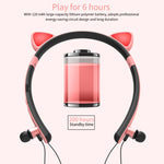 ZW29 หูฟังบลูทูธสเตอริโอหูแมว HIFI แฟชั่นพกพาสำหรับกีฬา พร้อมไมโครโฟนและไฟ LED ส่องสว่าง