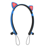 ZW29 หูฟังบลูทูธสเตอริโอหูแมว HIFI แฟชั่นพกพาสำหรับกีฬา พร้อมไมโครโฟนและไฟ LED ส่องสว่าง