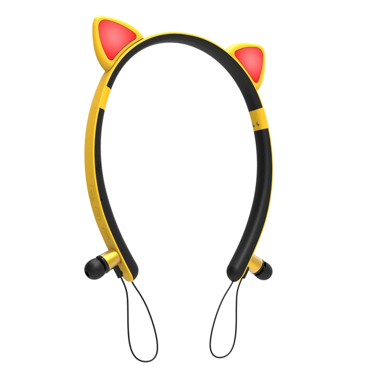 ZW29 หูฟังบลูทูธสเตอริโอหูแมว HIFI แฟชั่นพกพาสำหรับกีฬา พร้อมไมโครโฟนและไฟ LED ส่องสว่าง