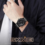 นาฬิกาข้อมือผู้ชาย Skmei 9210 แฟชั่นเทรนด์ ธุรกิจ หน้าปัดสามมิติ กันน้ำ สีทอง ควอตซ์ สำหรับผู้ชาย