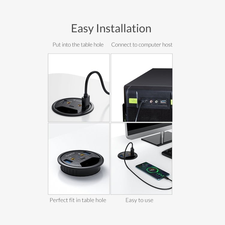 ORICO DESK-2U1C ฮับมัลติฟังก์ชันสำหรับโต๊ะทำงาน