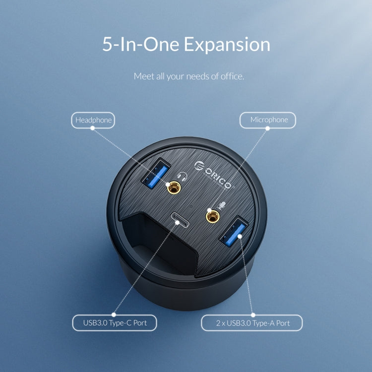 ORICO DESK-2U1C ฮับมัลติฟังก์ชันสำหรับโต๊ะทำงาน