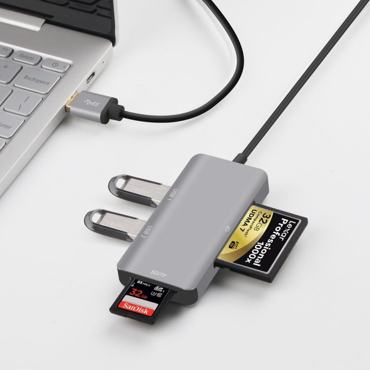 USB3.0 HUB พร้อมเครื่องอ่านการ์ด CF SD TF Onten 8107, 8107