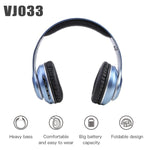 VJ033 หูฟังบลูทูธ 5.0 อัพเกรดมัลติฟังก์ชัน สเตอริโอ ไฟ LED ไมโครโฟน วิทยุ FM