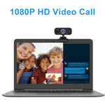 เว็บแคม HD 1080P พร้อมไมโครโฟนในตัว กล้องเว็บอัจฉริยะ USB สำหรับสตรีมมิ่งและถ่ายทอดสดบนคอมพิวเตอร์และแอนดรอยด์ทีวี