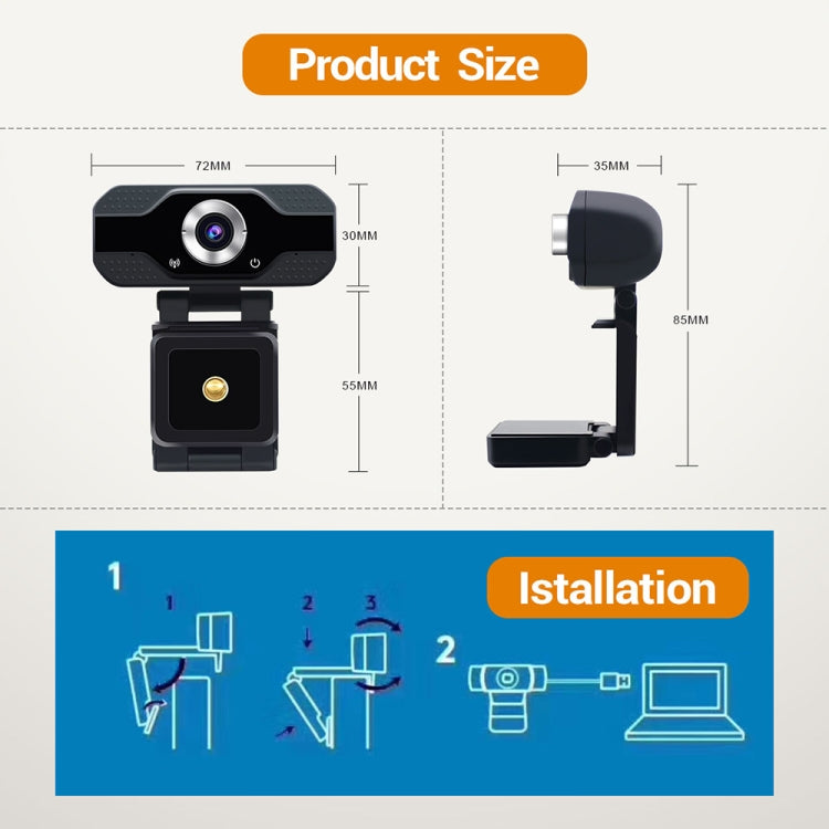 เว็บแคม HD 1080P พร้อมไมโครโฟนในตัว กล้องเว็บอัจฉริยะ USB สำหรับสตรีมมิ่งและถ่ายทอดสดบนคอมพิวเตอร์และแอนดรอยด์ทีวี