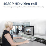 เว็บแคม Full HD 1080P พร้อมไมโครโฟนในตัว กล้องเว็บอัจฉริยะ USB สำหรับสตรีมมิ่งและถ่ายทอดสด พร้อมไมโครโฟนตัดเสียงรบกวน