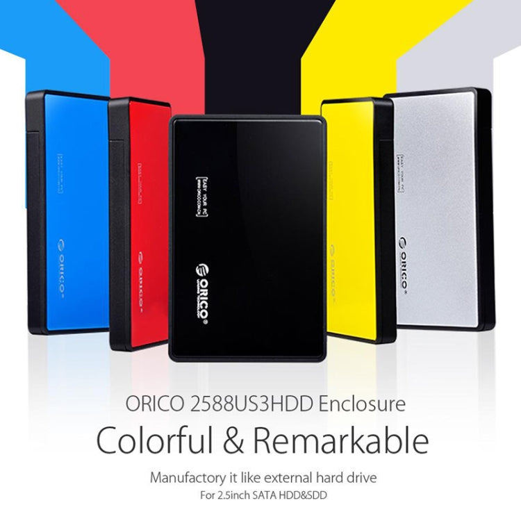 ORICO 2588US3-V1 เคสฮาร์ดไดรฟ์ USB3.0 ขนาด 2.5 นิ้ว สีเงิน แดง น้ำเงิน ดำ