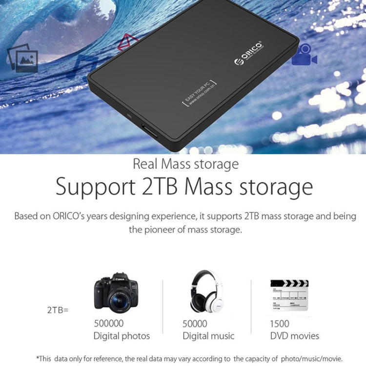 ORICO 2588US3-V1 เคสฮาร์ดไดรฟ์ USB3.0 ขนาด 2.5 นิ้ว สีเงิน แดง น้ำเงิน ดำ