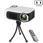 โปรเจคเตอร์พกพา Mini A2000 800 ลูเมน รองรับ 1080P LCD อายุหลอดไฟ 50000 ชั่วโมง สำหรับโรงภาพยนตร์ที่บ้าน ใช้กับ Power Bank, ปลั๊ก US