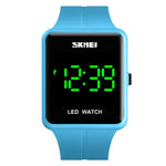 นาฬิกา LED แฟชั่น SKMEI 1541 รุ่นคู่ หน้าปัดสี่เหลี่ยม กันน้ำ สายซิลิโคน นาฬิกาอิเล็กทรอนิกส์