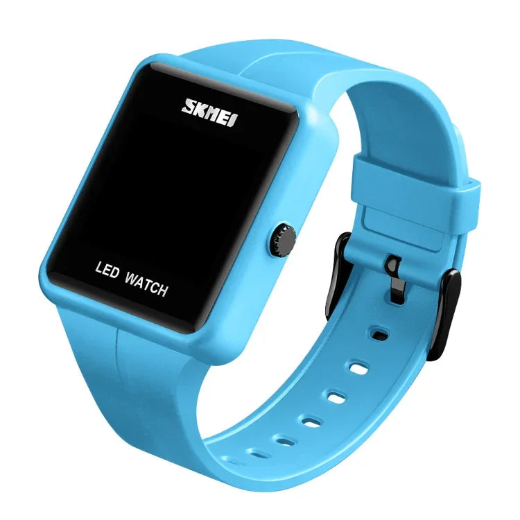 นาฬิกา LED แฟชั่น SKMEI 1541 รุ่นคู่ หน้าปัดสี่เหลี่ยม กันน้ำ สายซิลิโคน นาฬิกาอิเล็กทรอนิกส์